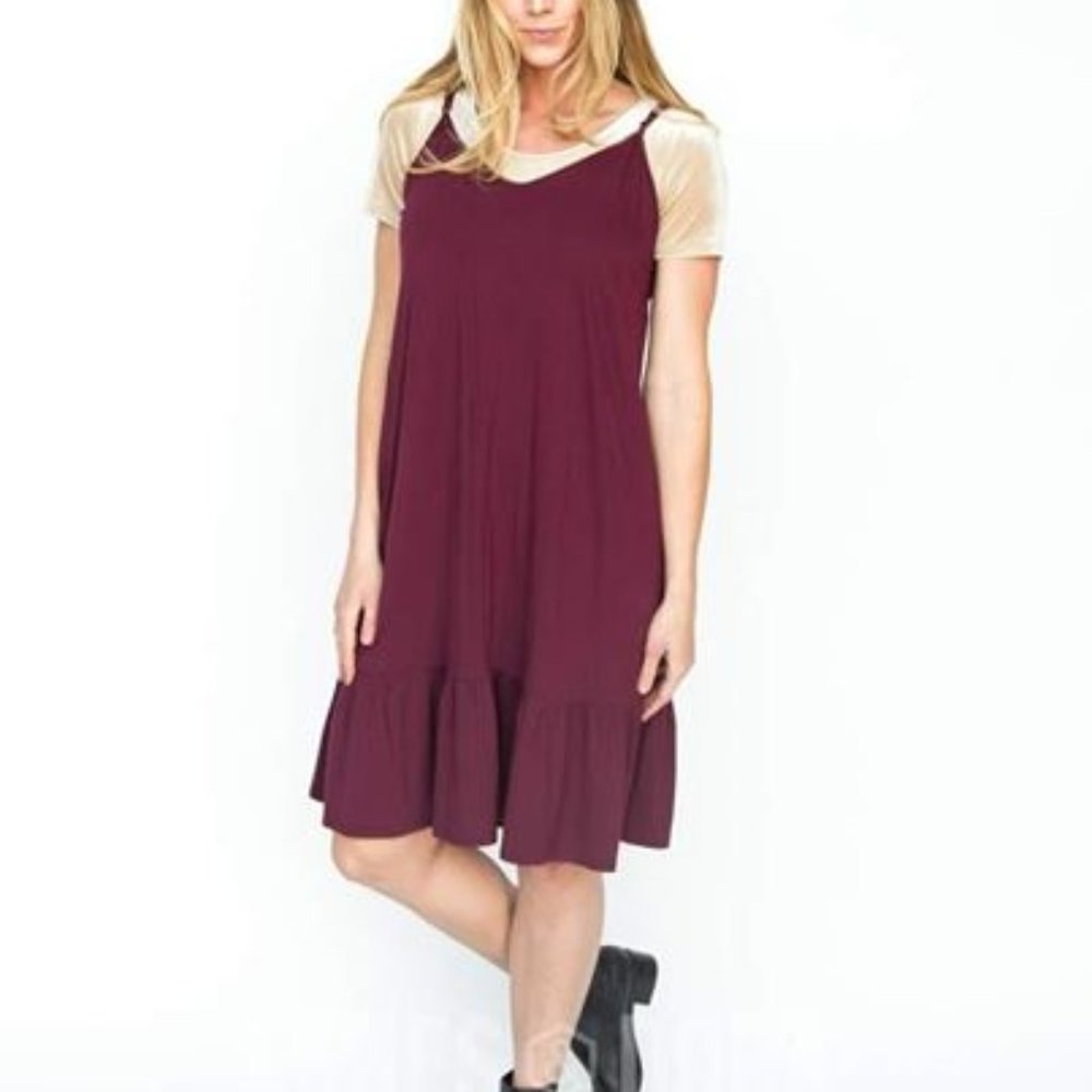 Agnes & Dora™ Slip Dress Sun Dress Spaghetti Strap Solid Red Wine Size XL NWT